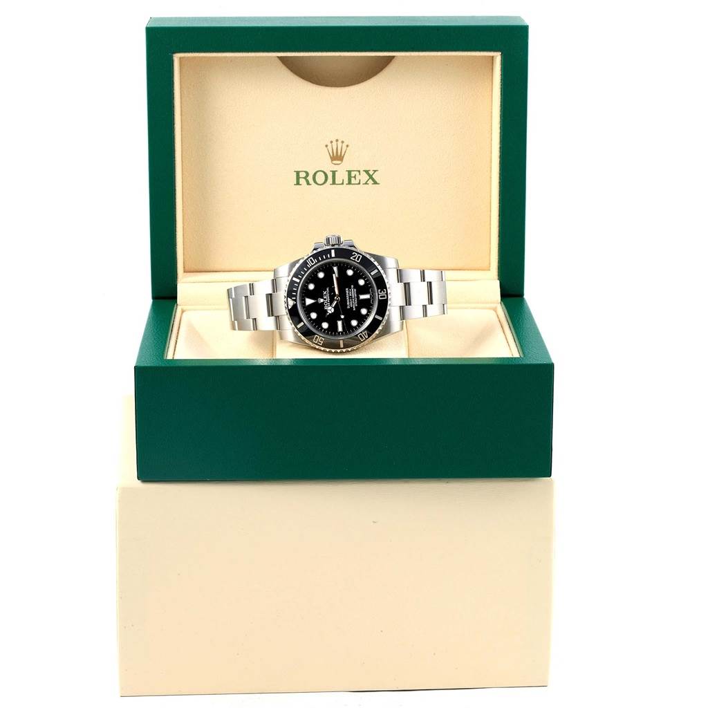 The image shows a Rolex Submariner 114060 Men's Stainless Steel Black Dial 114060 Men's Stainless Steel Black Dial watch in its case, viewed from the front with the dial, bezel, and bracelet visible.