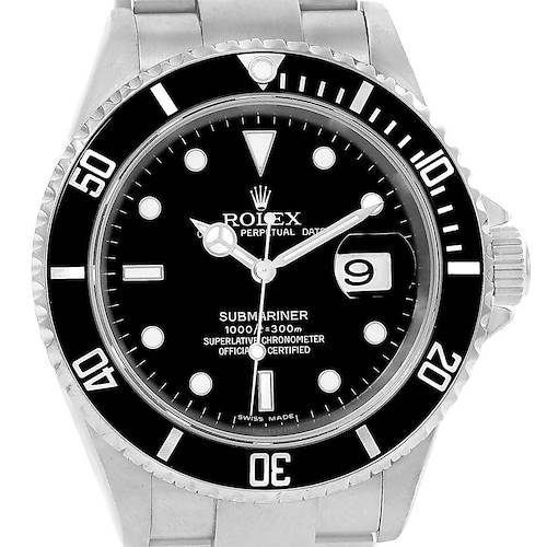 Photo of Rolex Submariner Date Black Dial Stainless Steel Mens Watch 16610