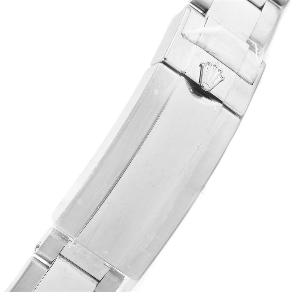 The image shows a close-up view of the clasp and bracelet of a Rolex Submariner 116619 Men's White Gold Blue Dial 116619 Men's White Gold Blue Dial watch.