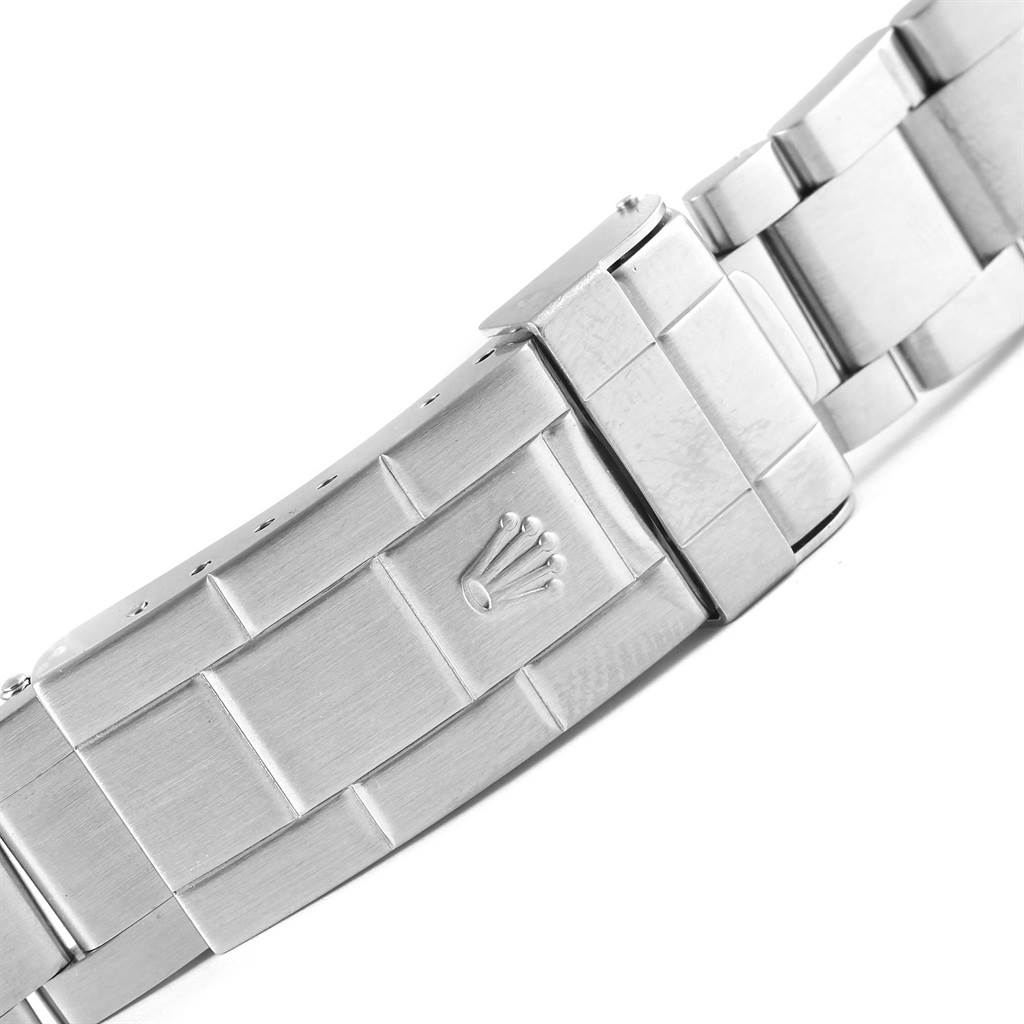 The image shows a close-up side view of the clasp on a Rolex Submariner 16610LV Men's Stainless Steel Black Dial 16610LV Men's Stainless Steel Black Dial watch bracelet.