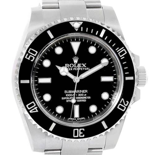 Photo of Rolex Submariner Ceramic Bezel Steel Mens Watch 114060 Box Papers