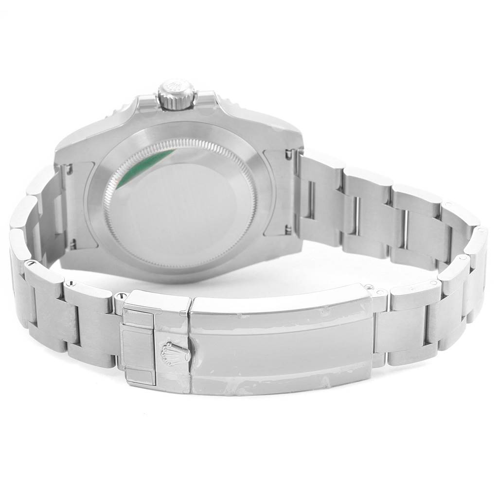 The image shows the back view of a Rolex Submariner 114060 Men's Stainless Steel Black Dial 114060 Men's Stainless Steel Black Dial watch, highlighting the case back, bracelet, and clasp.