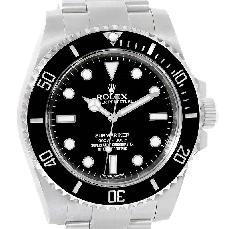 Rolex Submariner 40mm Ceramic Bezel Steel Watch 114060 Box Card SwissWatchExpo