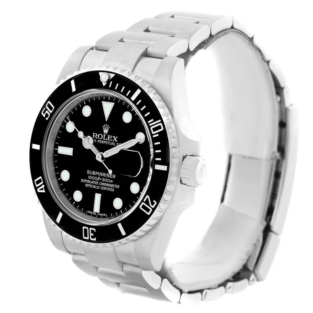 The image shows a Rolex Submariner 116610 Men's Stainless Steel Black Dial 116610 Men's Stainless Steel Black Dial watch at a three-quarter angle, showcasing the watch face, bezel, and part of the bracelet.