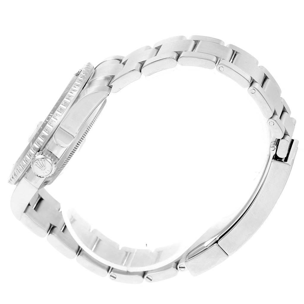 The image shows a side view of a Rolex Submariner 116610 Men's Stainless Steel Black Dial 116610 Men's Stainless Steel Black Dial watch, highlighting its bracelet, clasp, and crown.