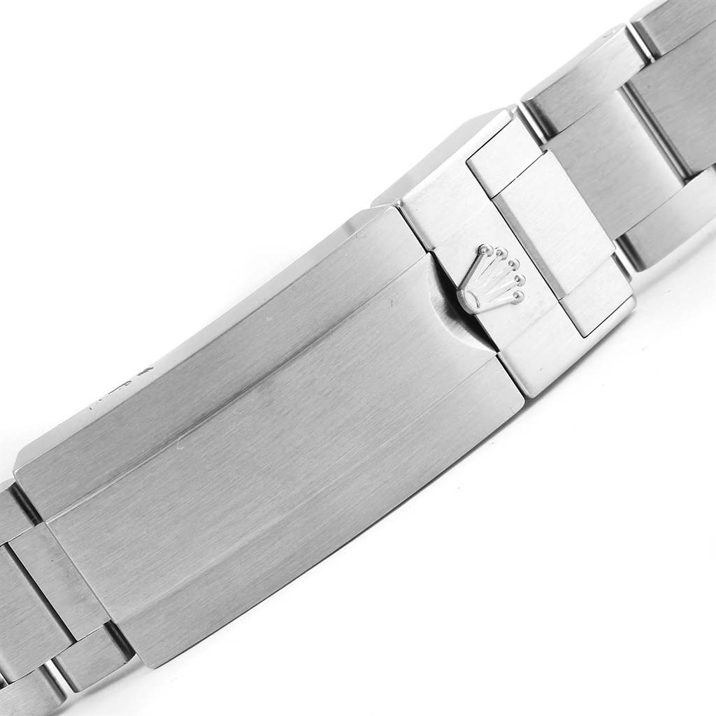 This image shows a close-up of the clasp and part of the bracelet of a Rolex Submariner 116610 Men's Stainless Steel Black Dial 116610 Men's Stainless Steel Black Dial watch.