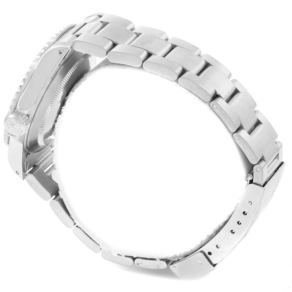 The image shows a side view of the Rolex Submariner 14060 Men's Stainless Steel Black Dial 14060 Men's Stainless Steel Black Dial watch, focusing on the bracelet and the crown.