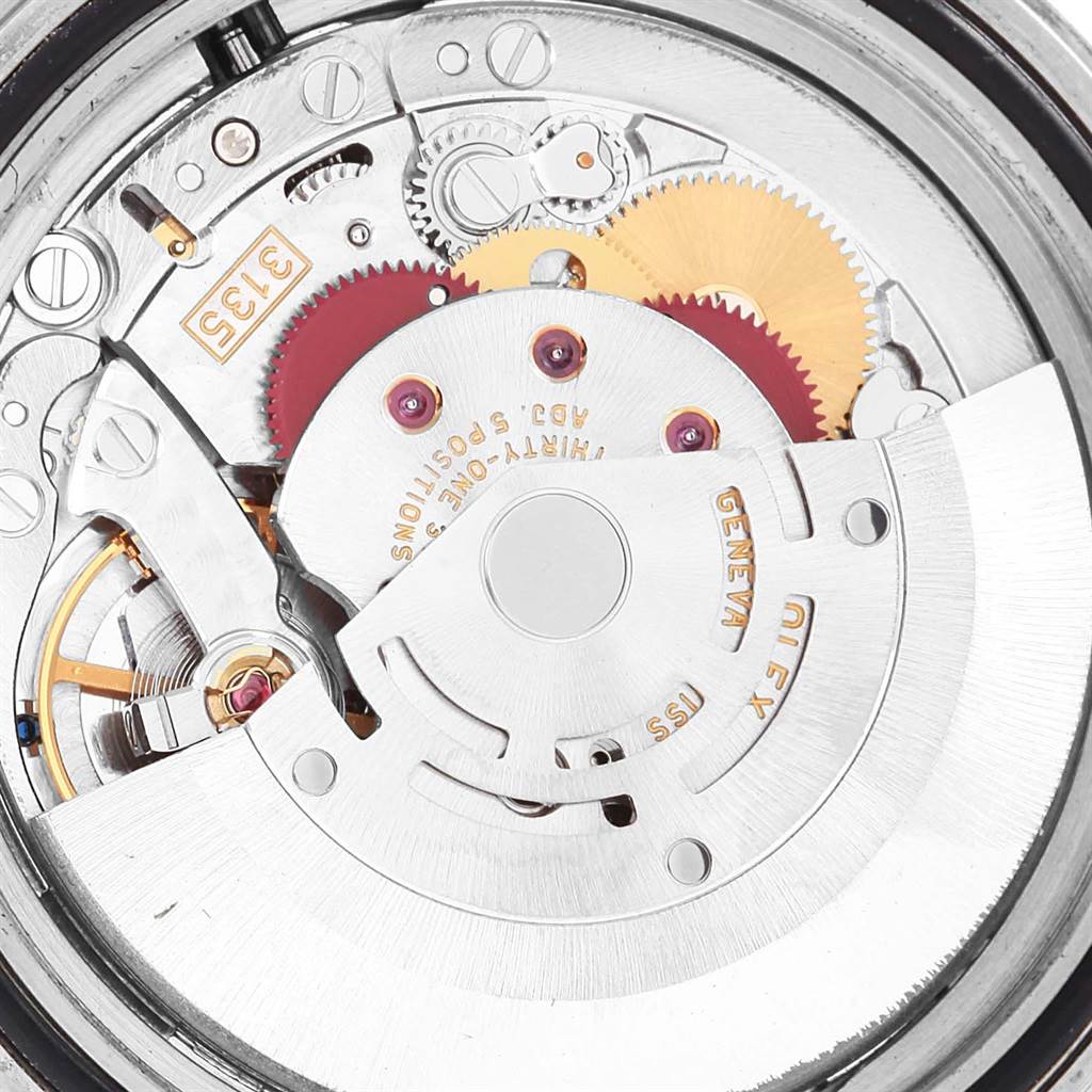 The image shows the inner mechanism and movement components of the Rolex Submariner 16610 Men's Stainless Steel Black Dial 16610 Men's Stainless Steel Black Dial watch, viewed from the back.