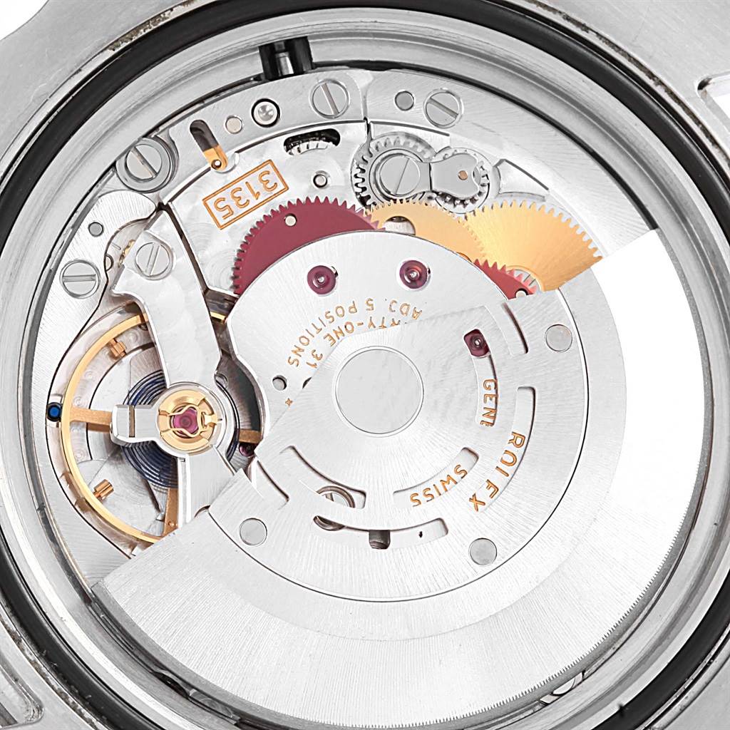 The image shows the internal movement mechanisms of a Rolex Submariner 116610 Men's Stainless Steel Black Dial 116610 Men's Stainless Steel Black Dial watch, viewed from the back.