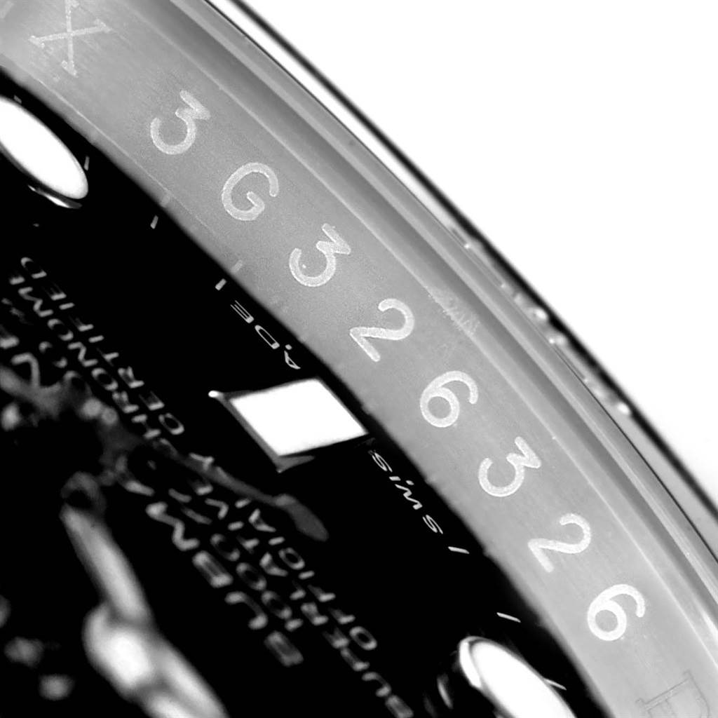 The close-up image shows a portion of the dial and bezel of the Rolex Submariner 116610 Men's Stainless Steel Black Dial 116610 Men's Stainless Steel Black Dial watch.