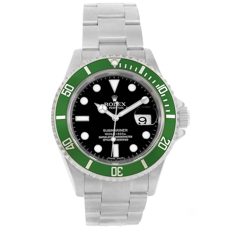 Rolex Submariner 50th Anniversary Kermit Green Bezel Mens Watch 16610LV SwissWatchExpo