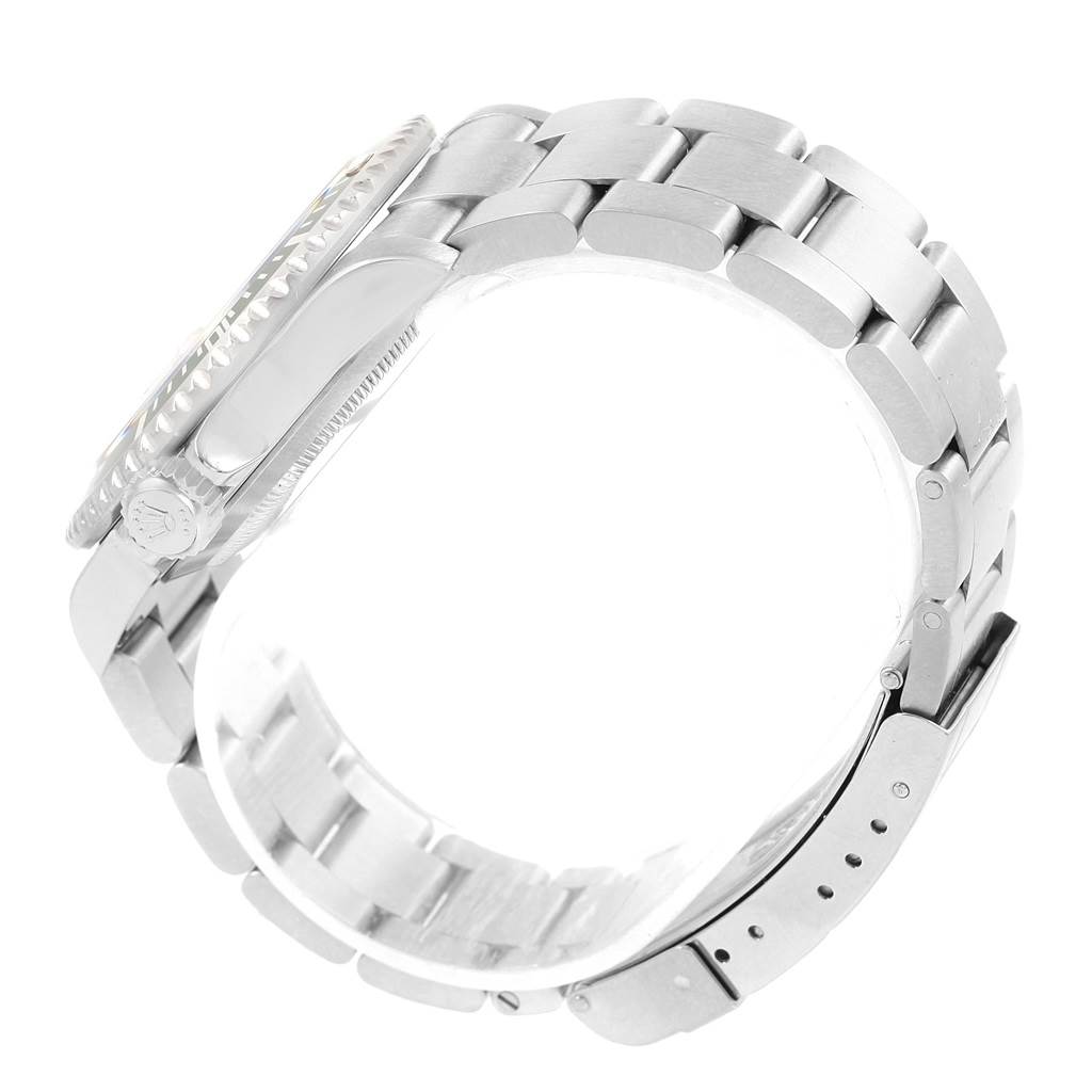 The image shows a side view of a Rolex Submariner 16610LV Men's Stainless Steel Black Dial 16610LV Men's Stainless Steel Black Dial watch, focusing on the case, crown, and bracelet.