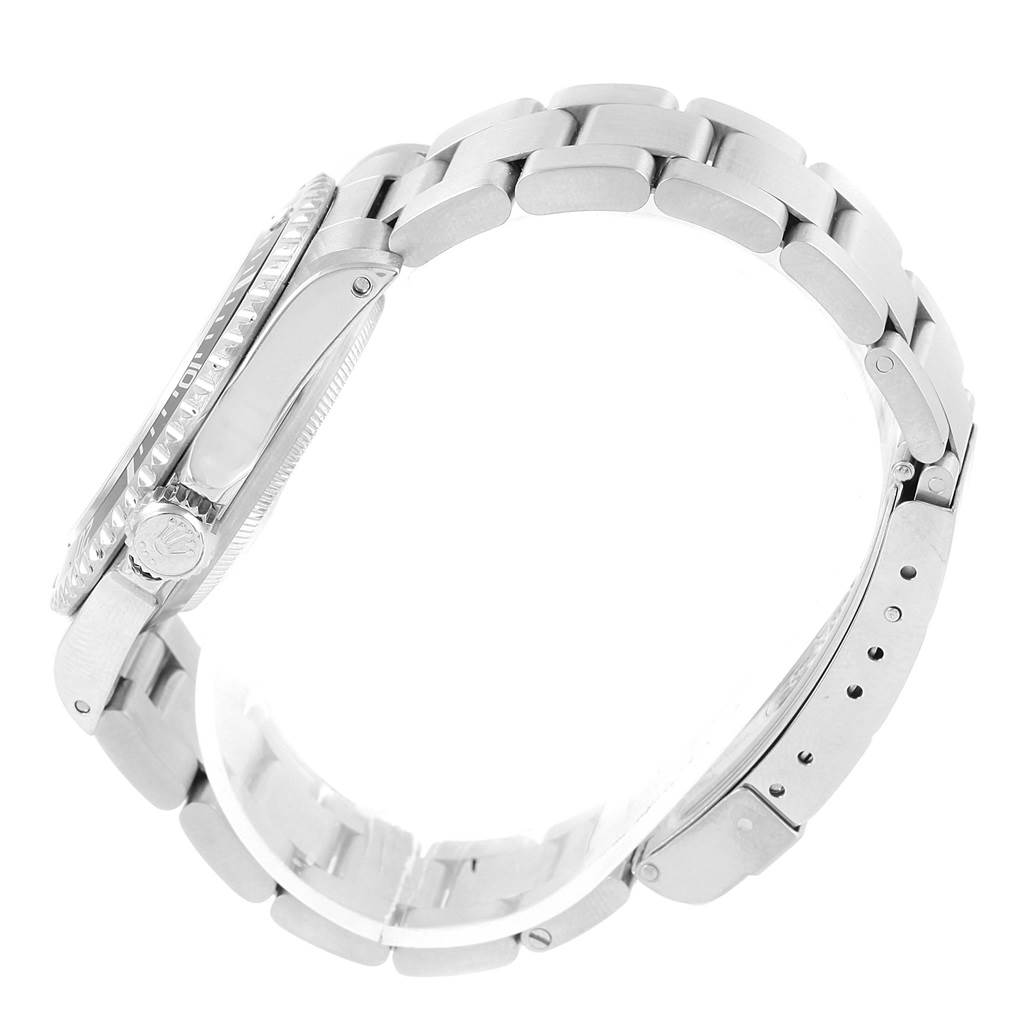 The image shows a side profile of a Rolex Submariner 14060 Men's Stainless Steel Black Dial 14060 Men's Stainless Steel Black Dial watch, highlighting the case and bracelet.