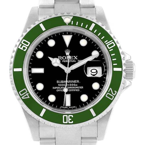 Photo of Rolex Submariner 50th Anniversary Green Kermit Watch 16610LV Box Card