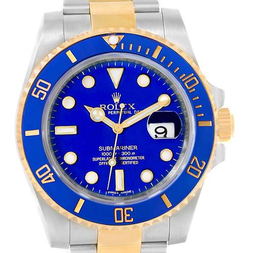Photo of Rolex Submariner Blue Dial Steel Yellow Gold Automatic Watch 116613