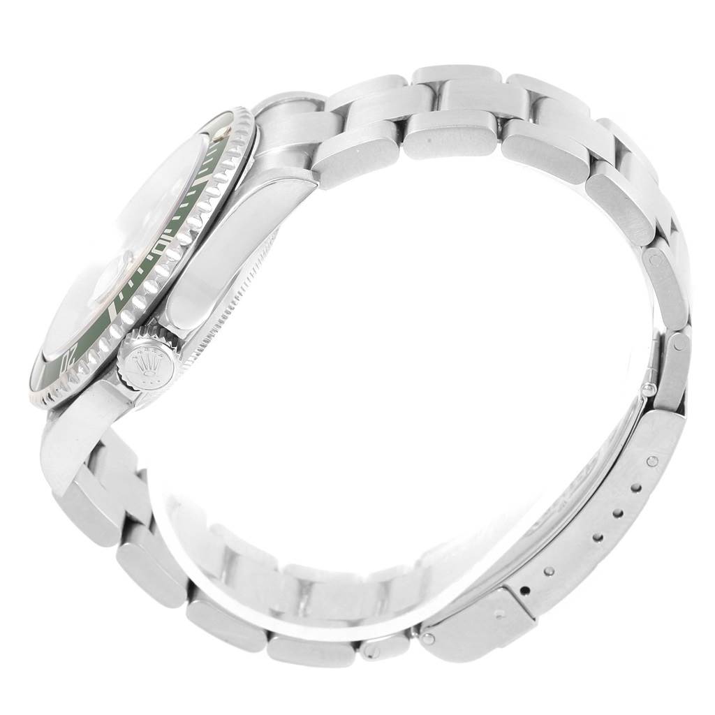 The image shows a side view of the Rolex Submariner 16610LV Men's Stainless Steel Black Dial 16610LV Men's Stainless Steel Black Dial watch, focusing on the crown and bracelet.