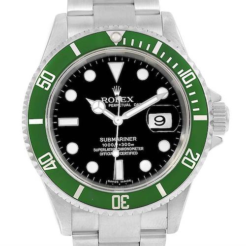Photo of Rolex Submariner 50th Anniversary Kermit Green Bezel Watch 16610LV