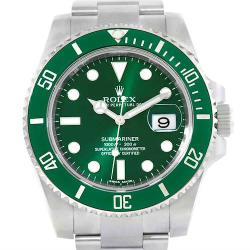 Photo of Rolex Submariner Hulk Green Dial Bezel Mens Watch 116610LV Box Papers