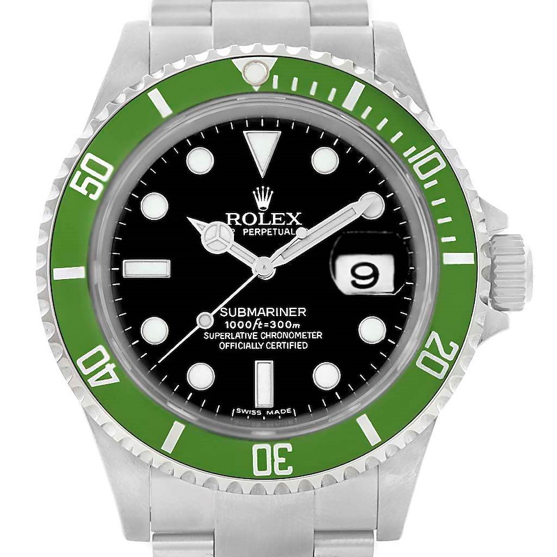Rolex Submariner 50th Anniversary Kermit Green Bezel Watch 16610LV SwissWatchExpo