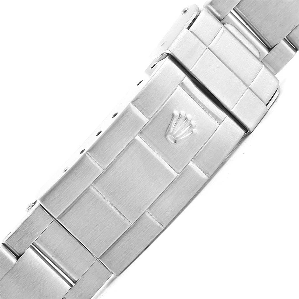 The image shows a close-up of the stainless steel clasp of a Rolex Submariner 16610LV Men's Stainless Steel Black Dial 16610LV Men's Stainless Steel Black Dial watch.