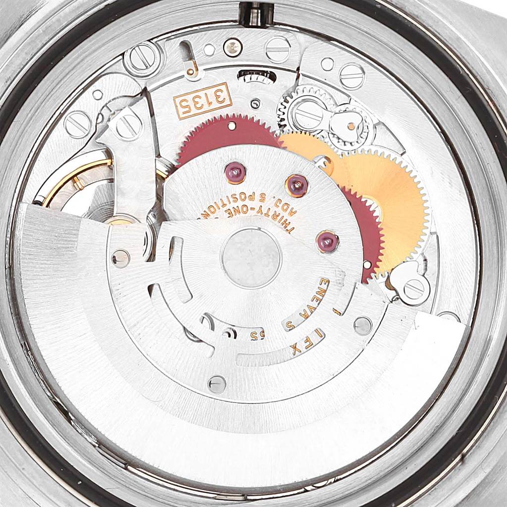 This image shows the internal movement mechanism of a Rolex Submariner 16610LV Men's Stainless Steel Black Dial 16610LV Men's Stainless Steel Black Dial watch taken from a top-down angle.