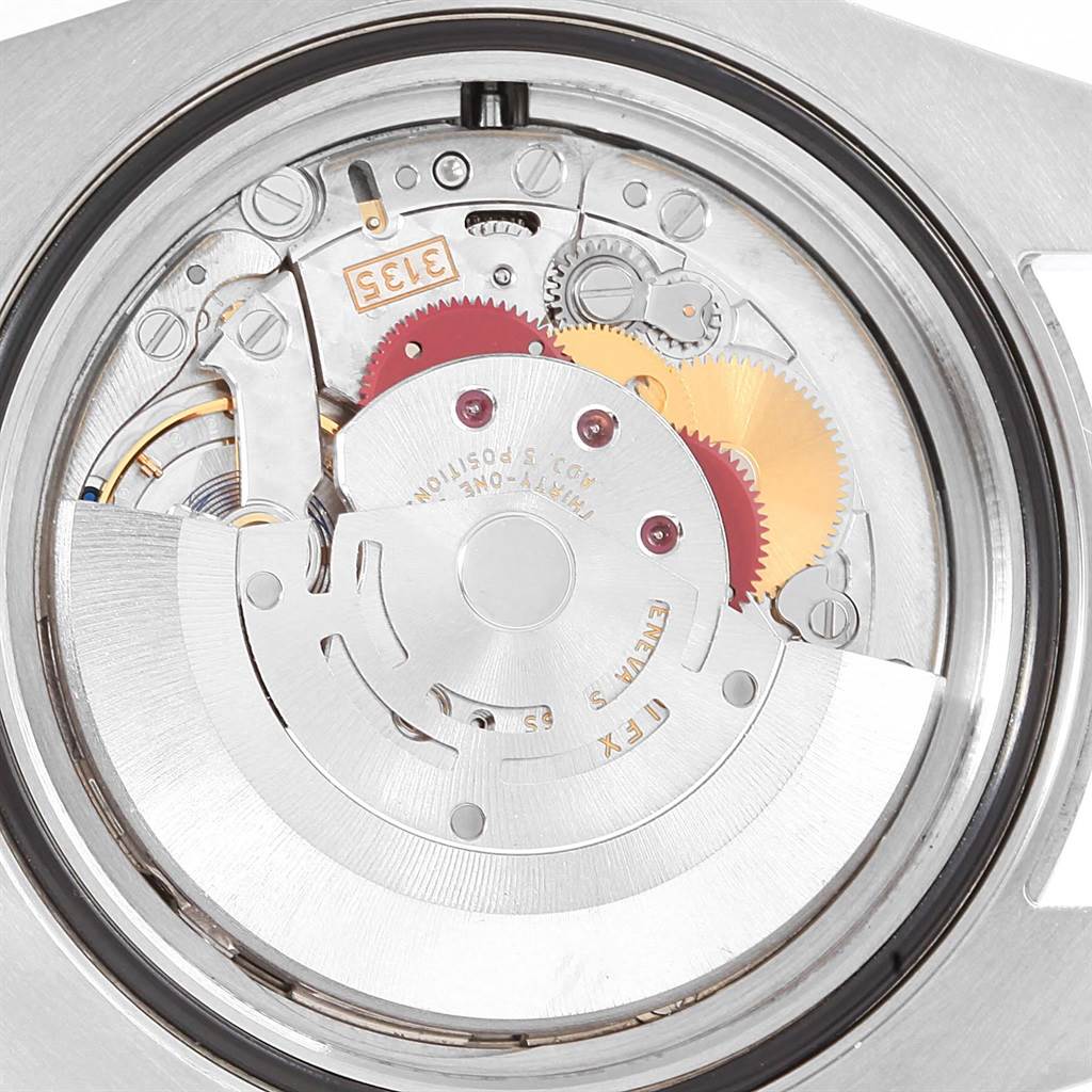 The image shows the internal movement mechanism of a Rolex Submariner 116610 Men's Stainless Steel Black Dial 116610 Men's Stainless Steel Black Dial watch from a back angle.