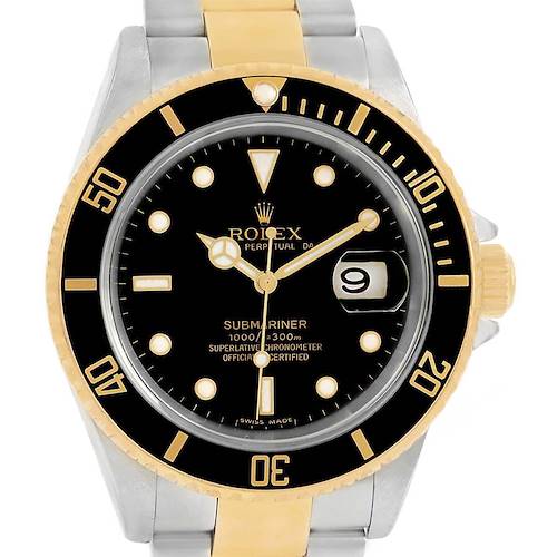 Photo of Rolex Submariner 40mm Steel Yellow Gold Black Dial Mens Watch 16613