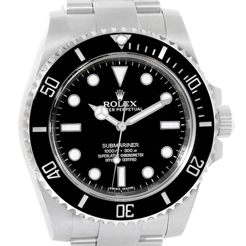 Rolex Submariner 40mm Black Ceramic Bezel Steel Watch 114060 Box Card SwissWatchExpo