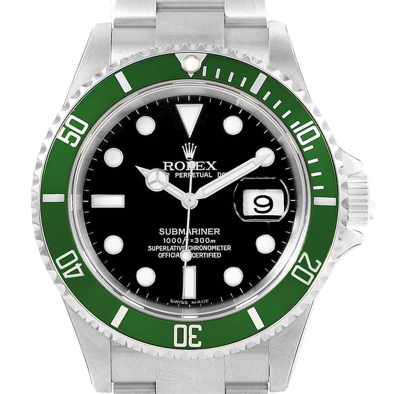 Rolex Submariner Green 50th Anniversary Kermit Watch 16610LV Unworn SwissWatchExpo
