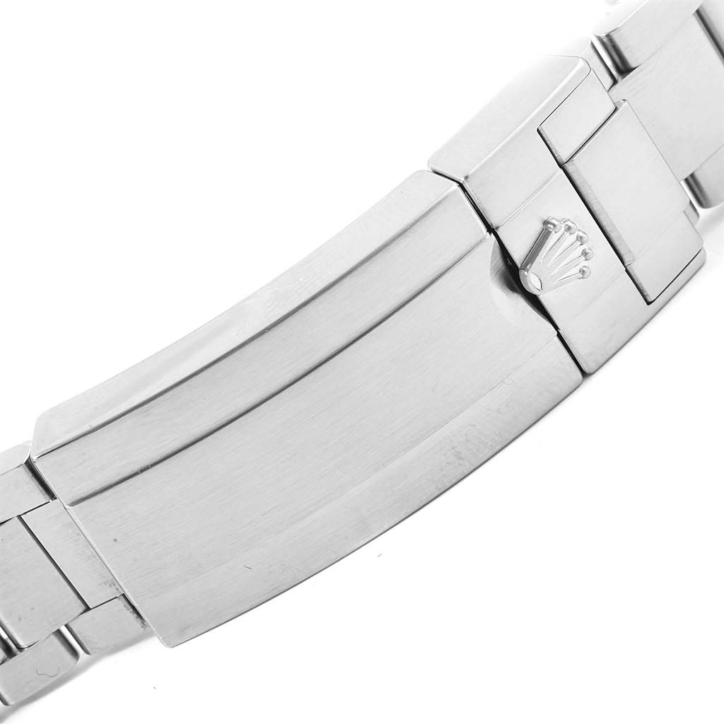 The image shows the clasp and part of the bracelet of a Rolex Submariner 114060 Men's Stainless Steel Black Dial 114060 Men's Stainless Steel Black Dial watch from an angled side view.