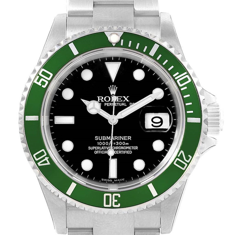 Rolex Submariner Green 50th Anniversary Kermit Watch 16610LV Unworn SwissWatchExpo