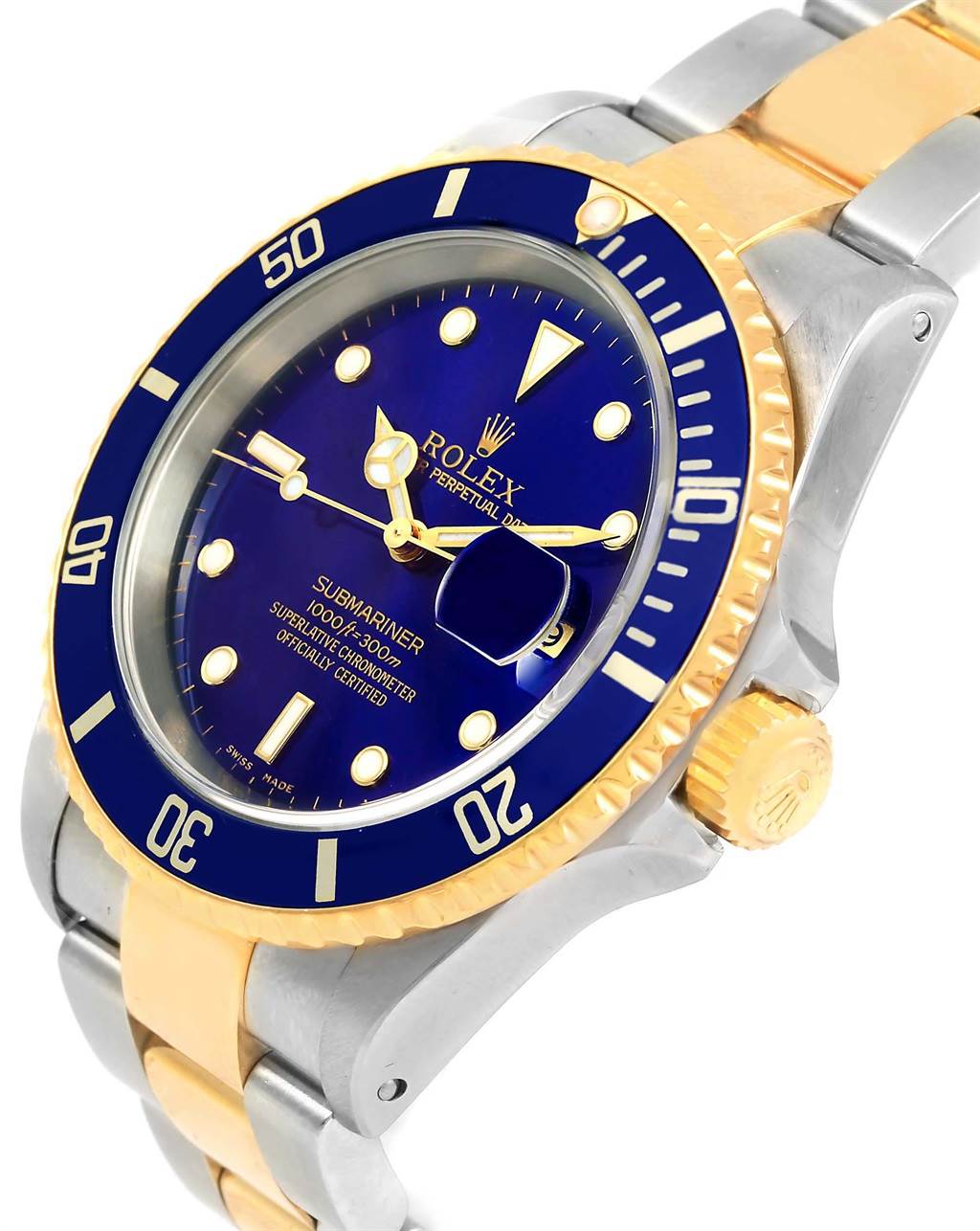 Rolex Submariner 40 Blue Dial Bezel Steel Gold Mens Watch ...