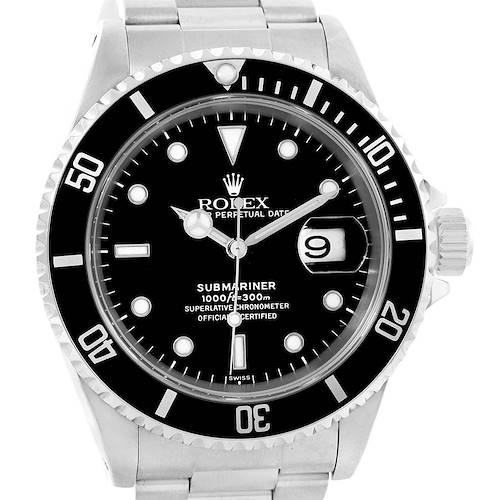 Photo of Rolex Submariner 40mm Black Dial Oyster Bracelet Mens Watch 16610