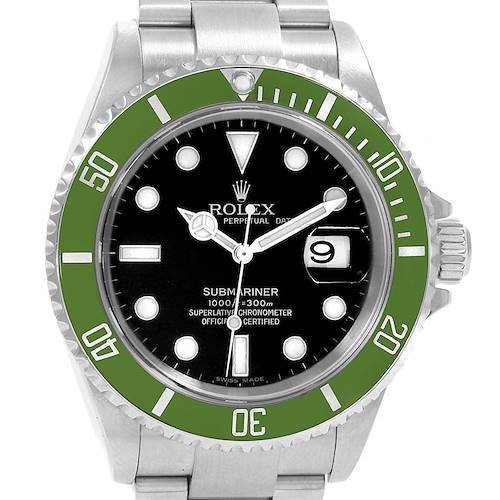 Photo of Rolex Submariner Green 50th Anniversary Flat 4 Mens Watch 16610LV