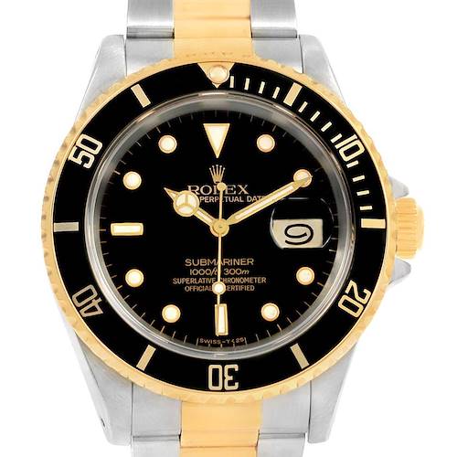 Photo of Rolex Submariner 40mm Steel 18K Yellow Gold Black Dial Watch 16613