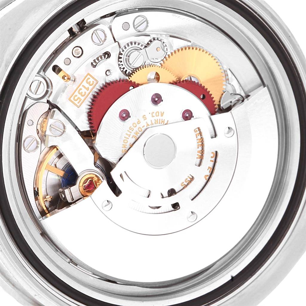 This image shows the intricate internal mechanism of the Rolex Submariner 116610 Men
s Stainless Steel Black Dial 116610 Men
s Stainless Steel Black Dial watch from a top-view angle.