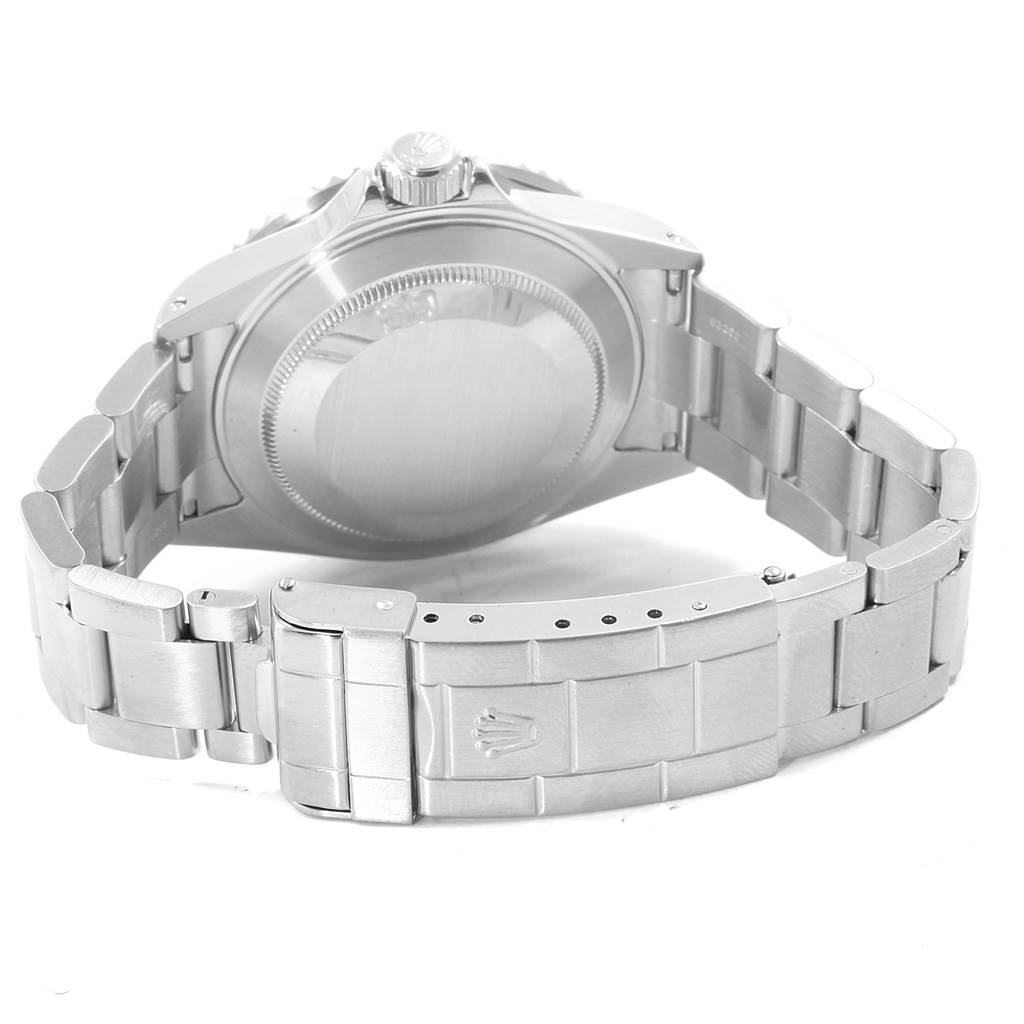 The image shows the back, clasp, and bracelet of the Rolex Submariner 16610 Men
s Stainless Steel Black Dial 16610 Men
s Stainless Steel Black Dial watch.