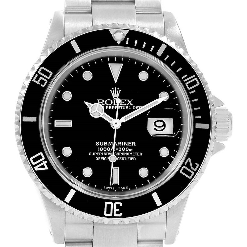 Rolex Submariner Date Black Dial Automatic Mens Watch 16610 SwissWatchExpo