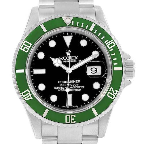 Photo of Rolex Submariner 50th Anniversary Kermit Green Bezel Steel Watch 16610LV