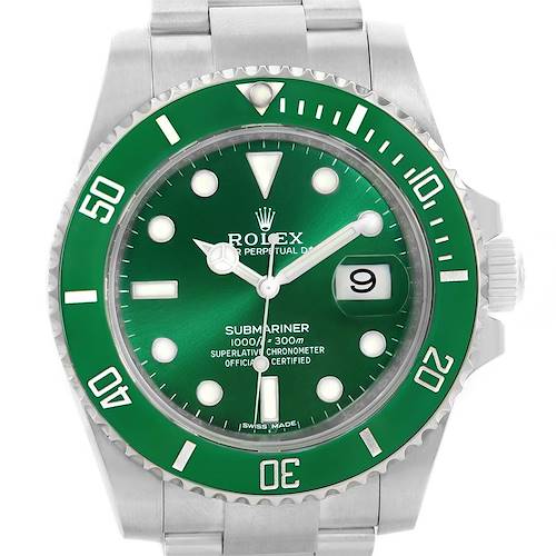Photo of Rolex Submariner Hulk Green Dial Bezel Mens Watch 116610LV Box Papers