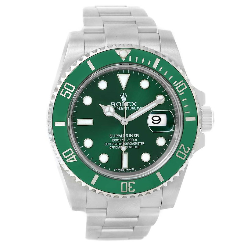 Rolex Submariner Hulk Watch With Green Dial