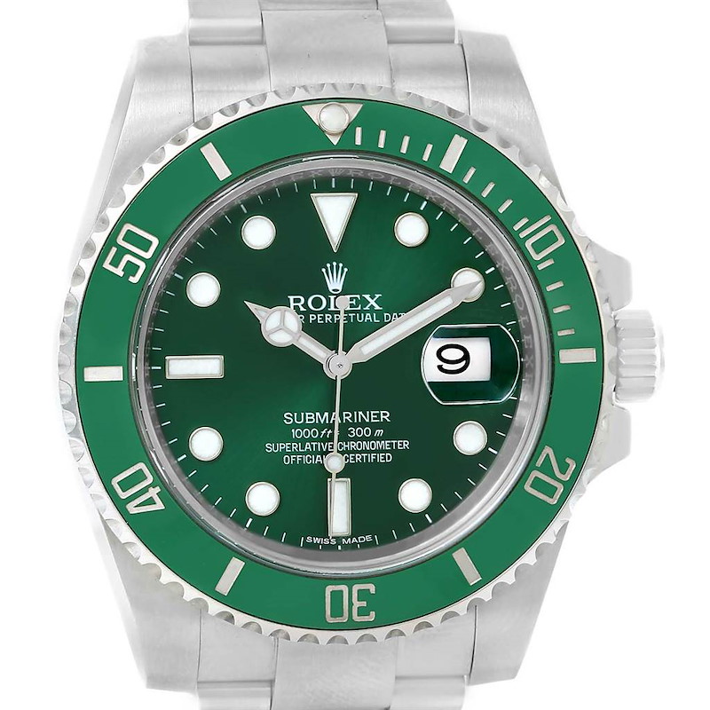 Rolex Submariner Hulk Green Dial Steel Men's Watch 116610LV