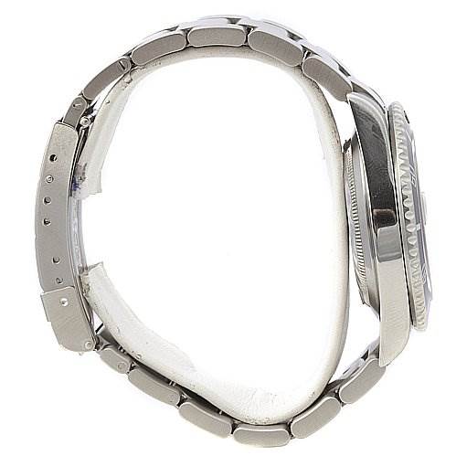 The image shows a side view of the Rolex Submariner 16610 Men's Stainless Steel Black Dial 16610 Men's Stainless Steel Black Dial, highlighting the bracelet, clasp, and profile of the watch case.