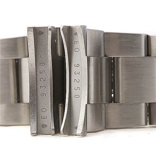 The image shows the clasp and bracelet links of a Rolex Submariner 16610 Men's Stainless Steel Black Dial 16610 Men's Stainless Steel Black Dial watch, highlighting the model number 93250.