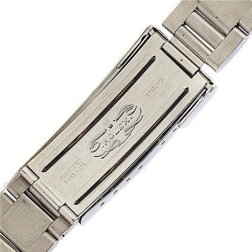 The image shows the clasp and part of the bracelet of a Rolex Submariner 14060 Men's Stainless Steel Black Dial 14060 Men's Stainless Steel Black Dial watch, viewed from a top-down angle.