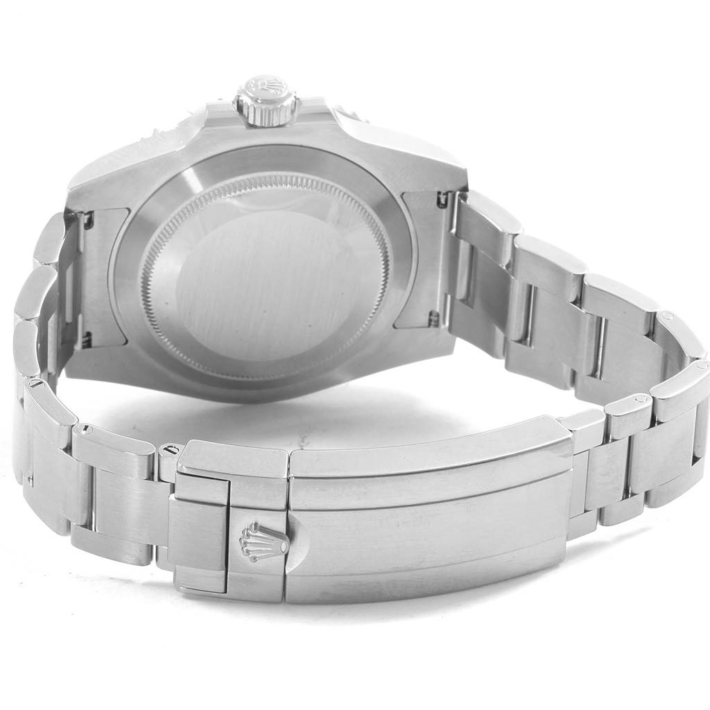 The image shows the back case and bracelet clasp of a Rolex Submariner 114060 Men's Stainless Steel Black Dial 114060 Men's Stainless Steel Black Dial watch.