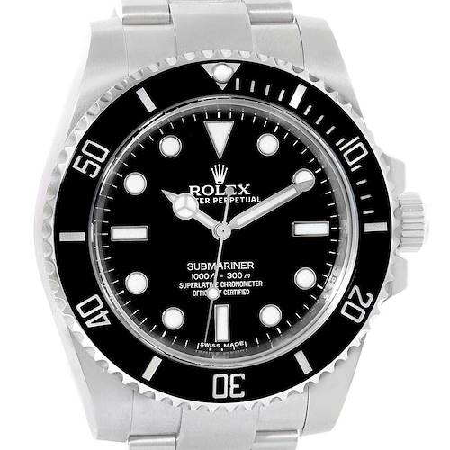Photo of Rolex Submariner Black Dial Oyster Bracelet Mens Watch 114060 Box Card