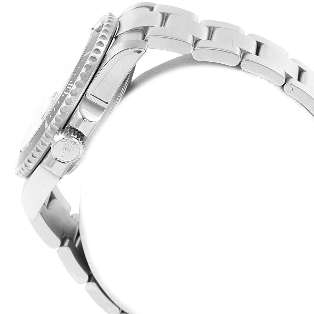 The image shows a side view of the Rolex Submariner 116610 Men's Stainless Steel Black Dial 116610 Men's Stainless Steel Black Dial watch, focusing on the crown, bezel, and part of the bracelet.