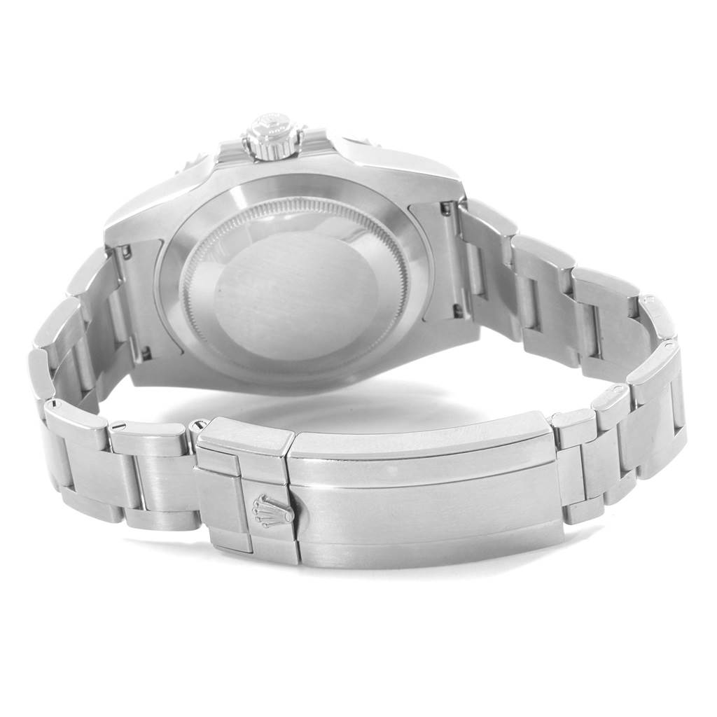 The image shows the back view of a Rolex Submariner 116610 Men's Stainless Steel Black Dial 116610 Men's Stainless Steel Black Dial watch, highlighting the case back and metal bracelet with the clasp.