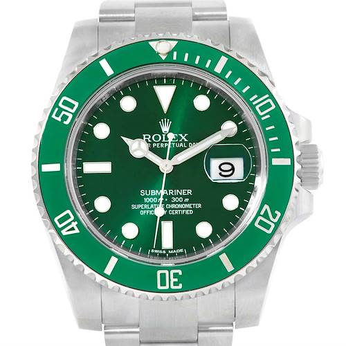 Photo of Rolex Submariner Hulk Green Dial Bezel Steel Watch 116610LV